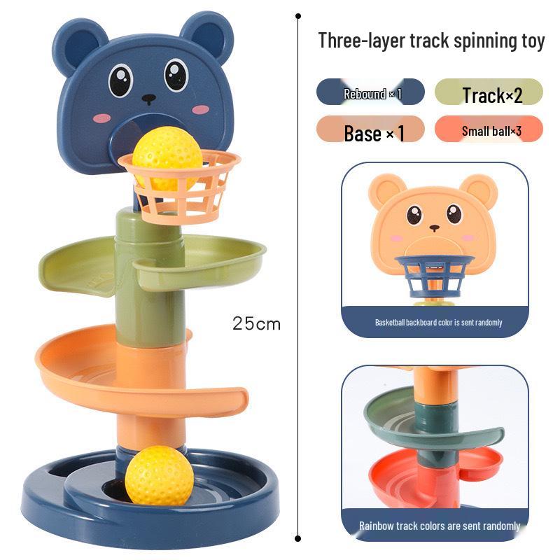 

Дитяча баскетбольна доріжка Навчальна іграшка зі складеними та обертовими м ячами для раннього розвитку (Вік 0-3)