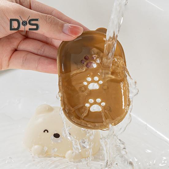 Soap Box Holder Portable Compact Design Cartoon Bear Soap Dish Waterproof Travel Sealed Storage Box Soap Holder