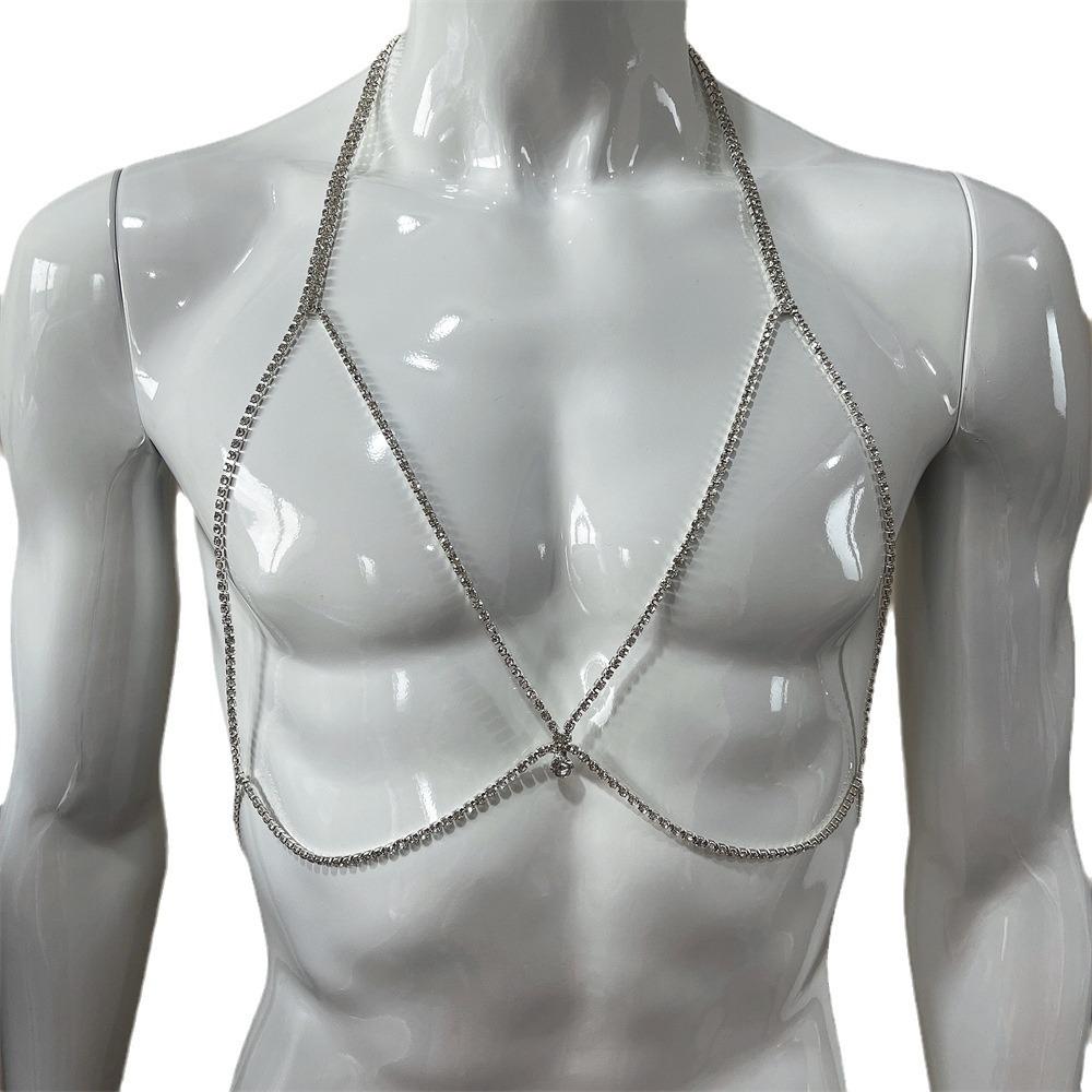New Simple Hollow Bra Chain Ins Versatile Shiny Rhinestone Bikini Body Chain Body Chain