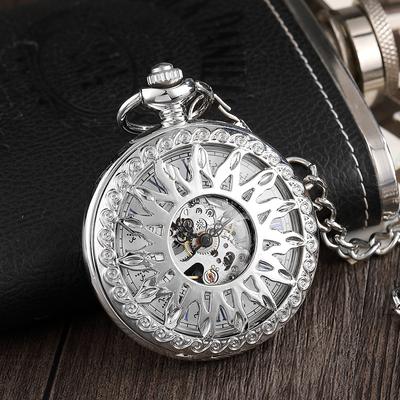 Classic Carved Roman Hollow Fully Automatic Mechanical Pocket Watch Flip Cover Retro Men's and Women's Antique Gift Watch
