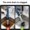 Toilet Unclogger Heavy Duty Vacuum Seal Plunger with 120-Degree Tilt Head Bathroom Clog Remover Clog Remover Tool