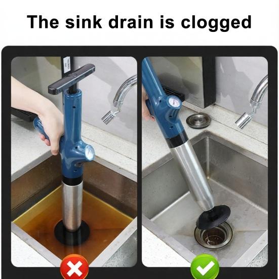 Toilet Unclogger Heavy Duty Vacuum Seal Plunger with 120-Degree Tilt Head Bathroom Clog Remover Clog Remover Tool