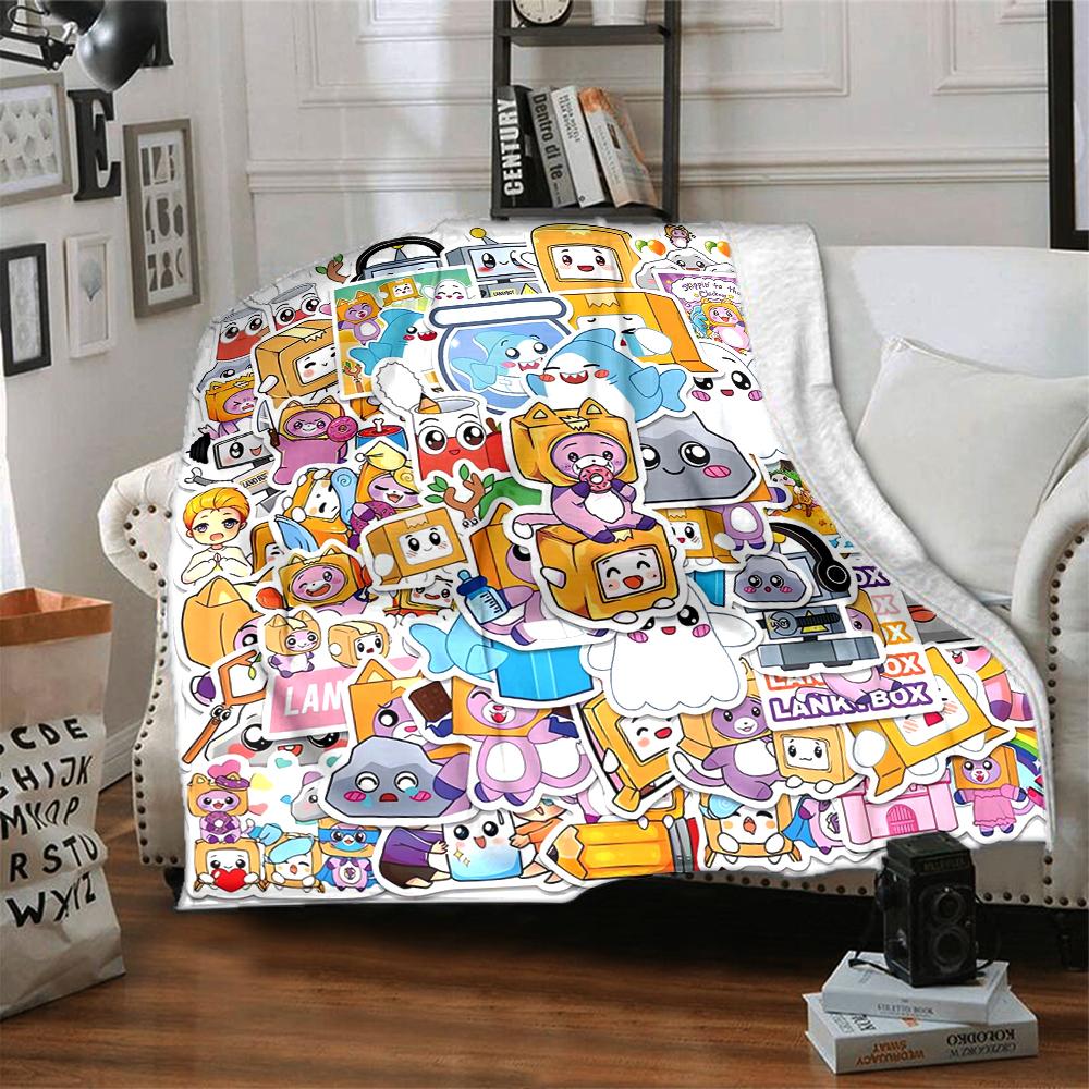1Pc Lankybox Adventure Blanket For Couch Bed Plush Cozy Fuzzy Blanket Super Soft Warm Blankets For Fall And Winter 091823