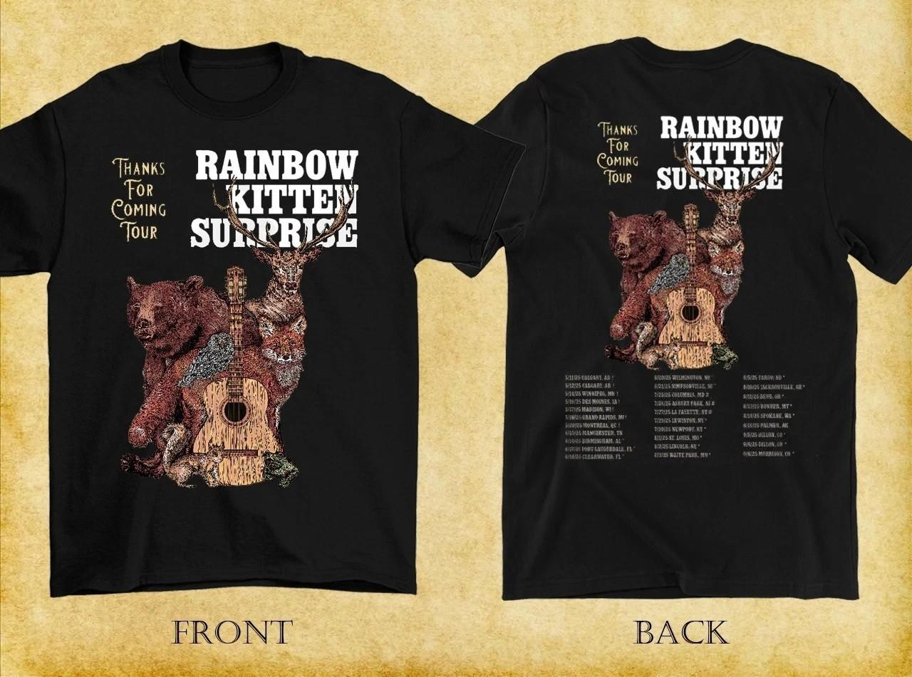 2 sides 2025 Tour Rainbow Kitten Surprise Shirt Black Unisex MI874 XL