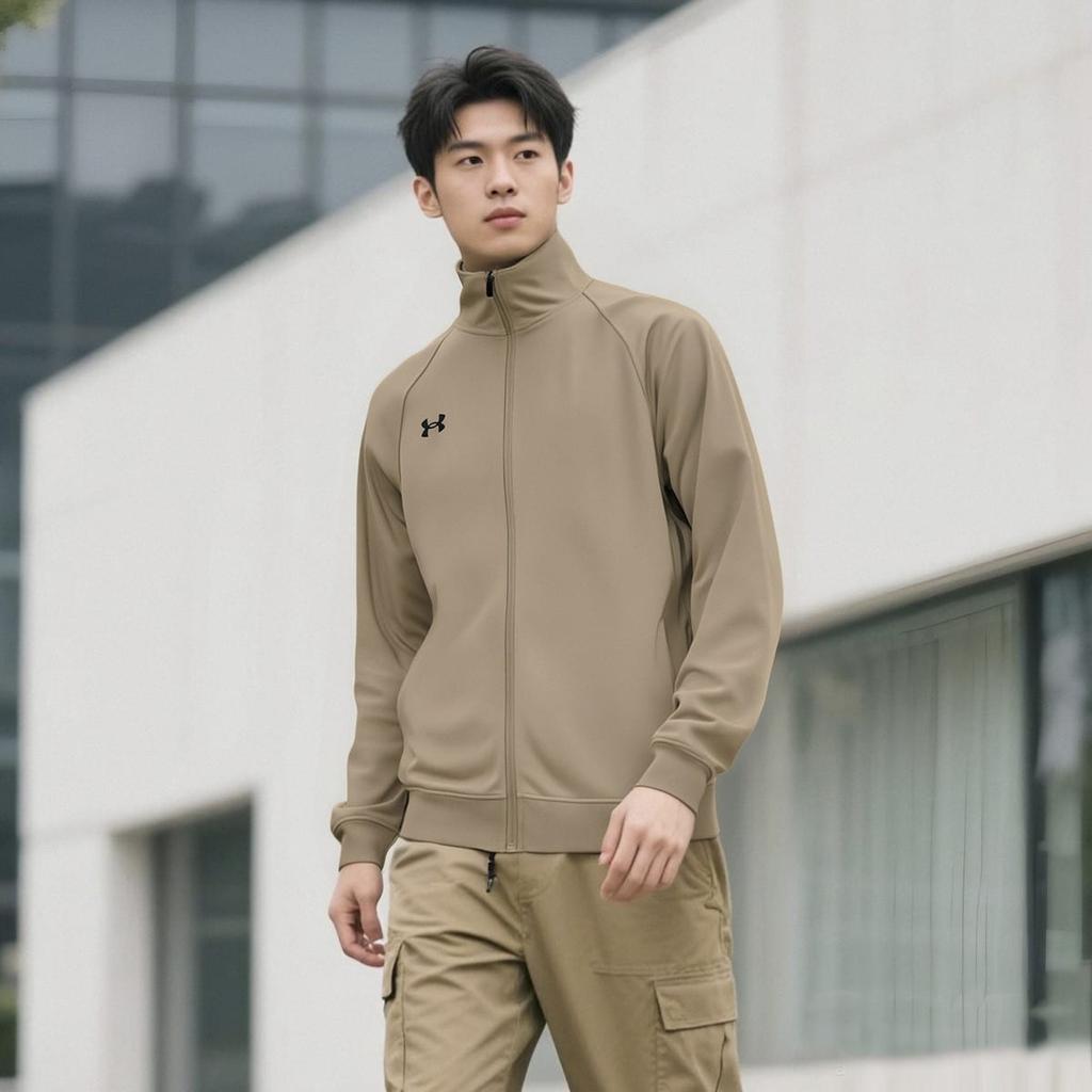 Under Armour Jackets Men's Khaki Stand Collar Moderate Other 25600404-299