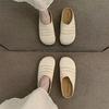 Women's Versatile Retro Soft Sole Sandals - French Toe Cap, Solid Color, Comfortable for Home & Outdoor Wear