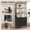 Filing Cabinet with Drawers, Lockable Storage Cabinet with Bookshelf for A4, Letter and Legal Formats, Black