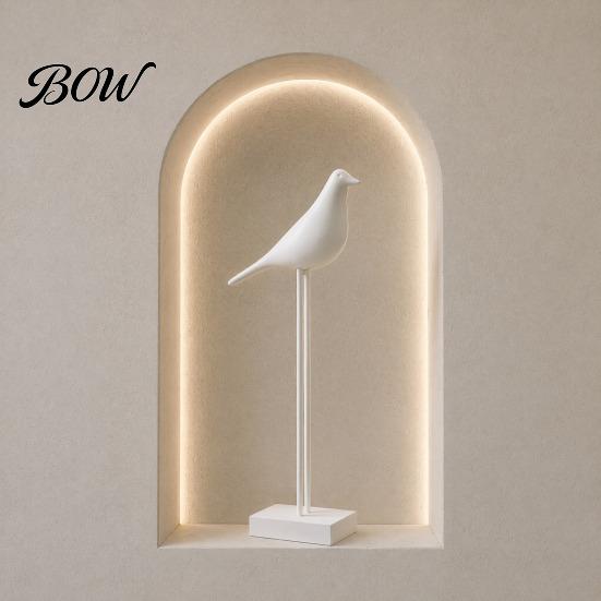 Anspruchsvolle Nachttisch-Ornamente Schwarz-Weiß Vogel-Figur, Minimalistische Moderne Kunstskulptur für TV Zeitgenössisches Büro Schreibtisch