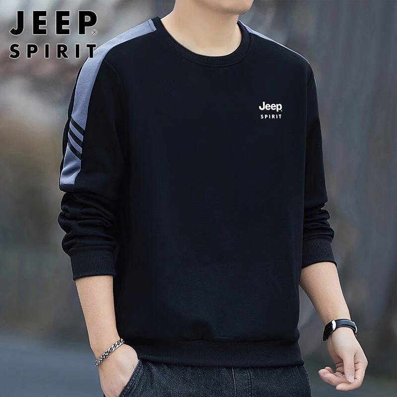JEEP SPIRIT Men's Casual Crewneck Long-Sleeve Sweatshirt