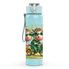 1PC Two Pigs Riding Bicycle 750ml Color Plastic Sports Water Bottle Leakproof Flip Straw Lid Suitable for Sports Office Home Use