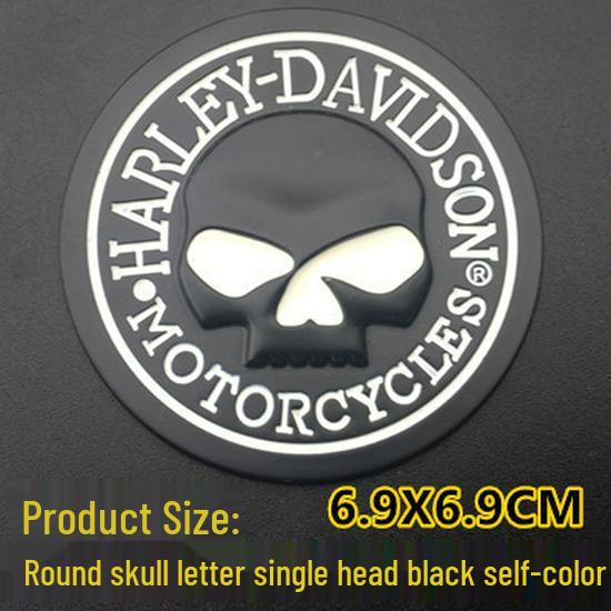3D Metal Skull Car Emblem: Halloween Harley Hood, Tail, and Side Sticker