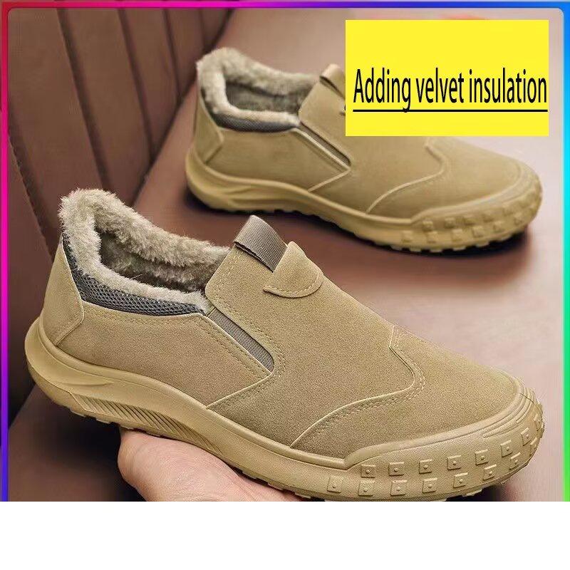 

Осенне-зимние повседневные мужские высокие рабочие ботинки, грязе- и водонепроницаемые ботинки, мужские замшевые ботинки в стиле ретро 44 коричневый