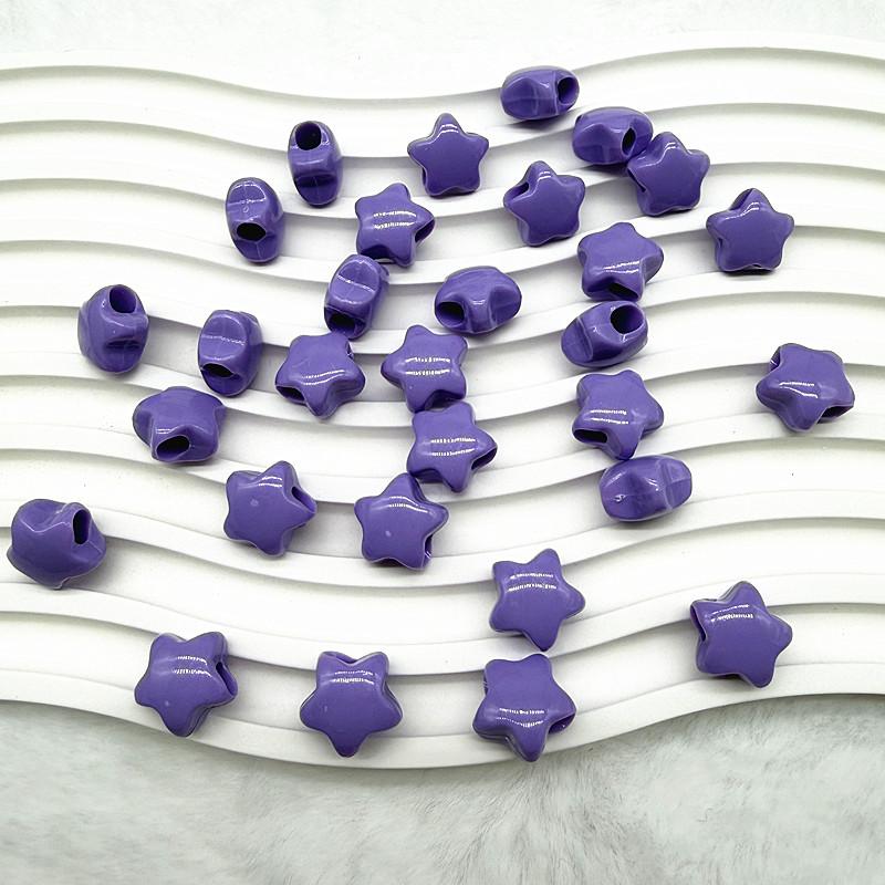 20pcs14X9mm Candies Colour Big Hole Five-Pointed Star Acrylic Loose Spacer Beads for Jewelry Making DIY Bracelet Accessories