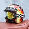 Orz-058C Retro Motorcycle Helmet, Men's and Women's Motorcycle Safety Helmet, Electric Car Four Seasons 3/4 Half Helmet
