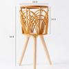 Good-Rattan Indoor Plant Stand Straw Woven Flowers Pot Holder Stool With Legs Floor Planter Baskets Rack Wooden Plant Shelf B Du