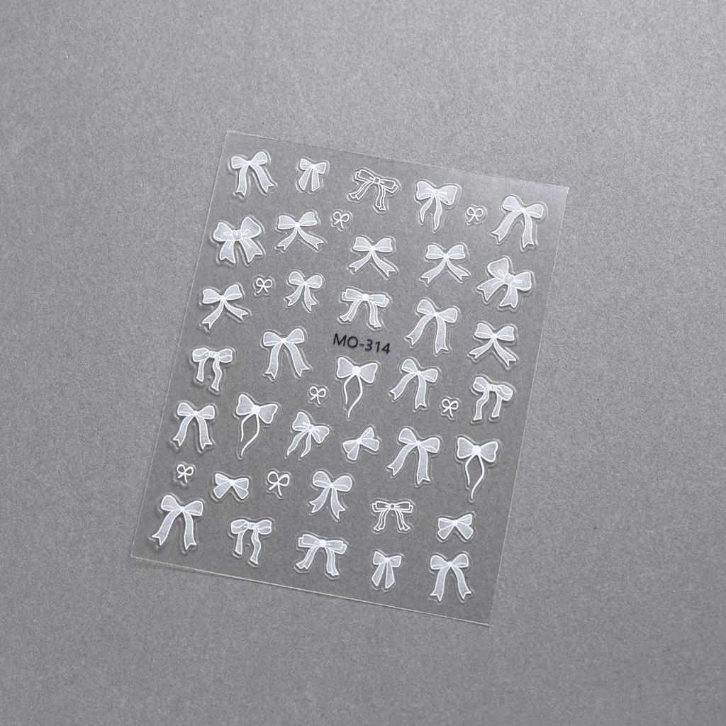 Weiße 3D Ballett Schuhe & Schleifen Nagelsticker - Dünne und Haltbare DIY Nagelaufkleber