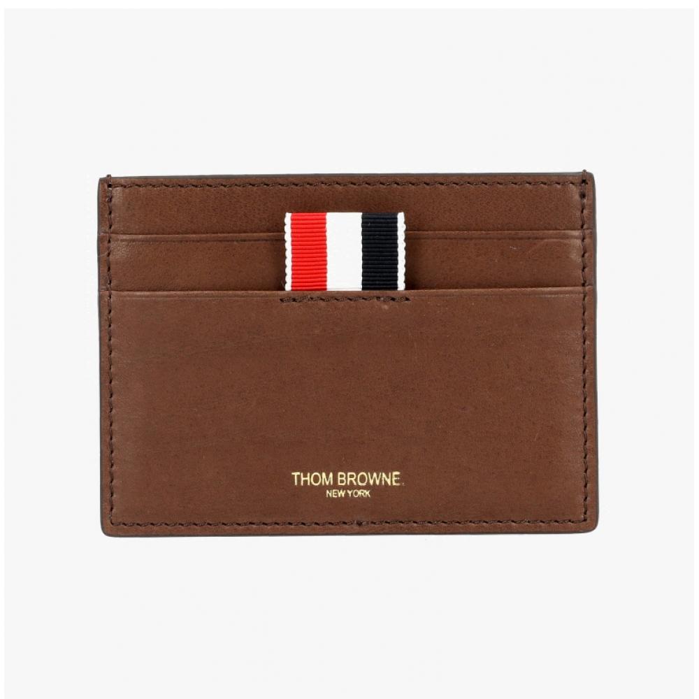 Thom Browne Soft Calf Leather Three Stripe Card Wallet Maw020l L0117