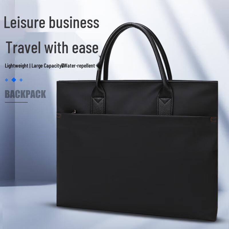 SIMOER Men's Faux Leather Horizontal Briefcase Laptop Bag