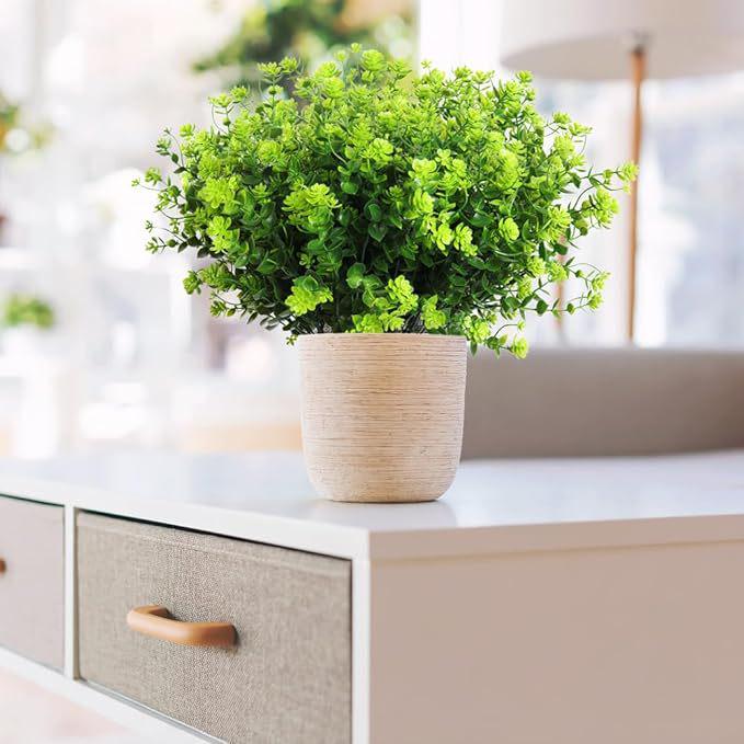 UV-Resistant Artificial Outdoor Shrubs, Fake Plants for Courtyard and Spring Decoration