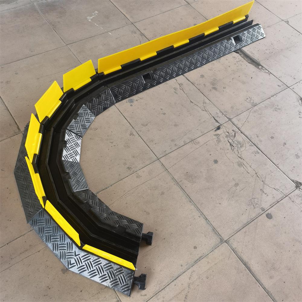 Twill Rubber 2-Channel Speed Bump & Cable Protector for Indoor/Outdoor Stages