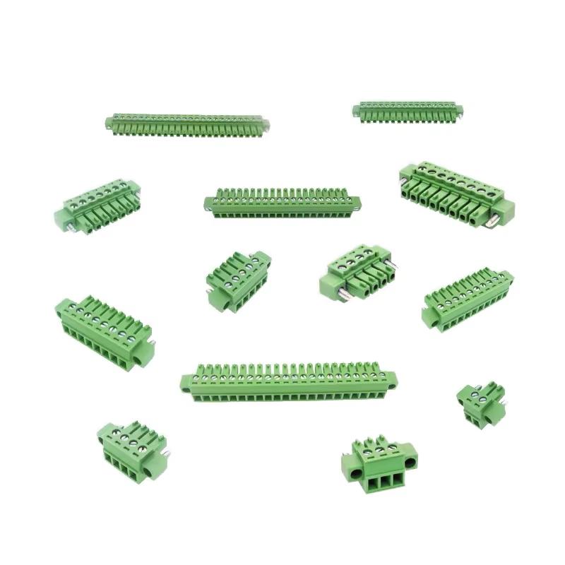 15EDGKM 3.81mm Pitch Plug in Terminal Block Wire Connector PCB Connector Hole Type Plug with Ears
