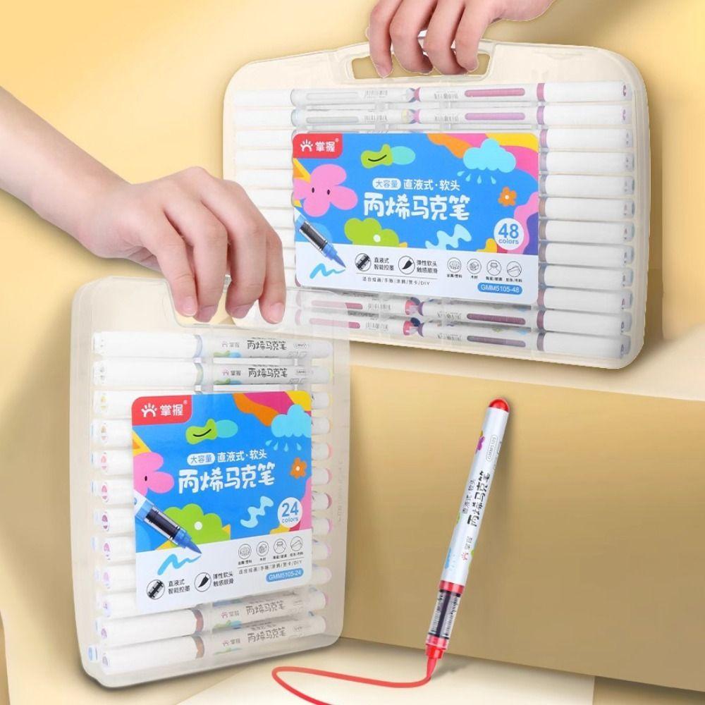 Soft Tip Acrylic Marker Straight Liquid Art Watercolor Pen Professional Colour Pen  Graffiti