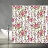 Purple Flowers Shower Curtain Abstract Chrysanthemum Gray Background Autumn Plant Fabric Bathroom Decor Curtains Sets with Hooks