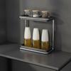 TwoTier Countertop Storage Rack SpaceSaving Organizer with Raised Tray Edges Sturdy Tubular