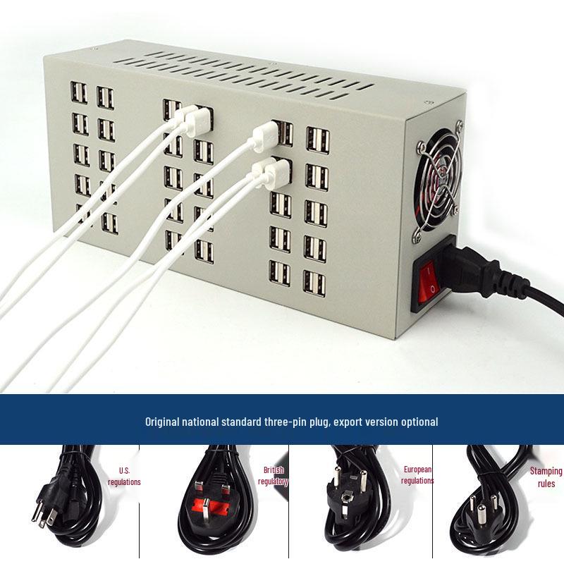 60-Port Multi-Interface High-Power Fast Charging USB Charger - White