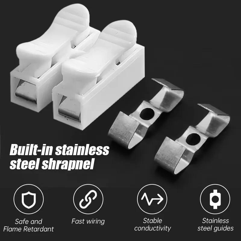 Wire Connector CH-1 CH-2 Press Terminal Block Power Cord Clamp Flame-retardant Terminal Block Quick Electric Cable Connectors