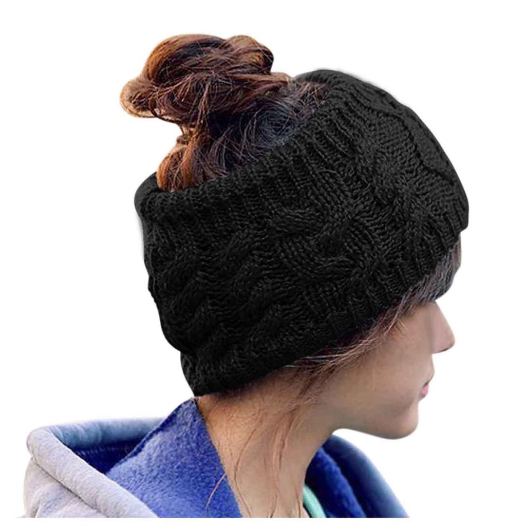 Căciulă tricotată de modă pentru femei, din lână răsucită