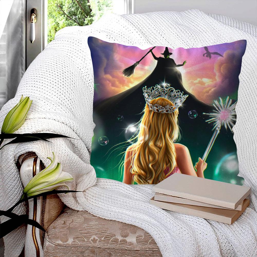 W-Wicked Part One Movie B Pillow Case Square Pillow Bedroom Sofa Leisure Comfort Cushion Car Living Room Home Decoration
