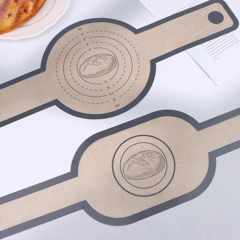 2Pcs Silicone Baking Mat Dough Transfer Pad Instead Of Parchment Sling Long Handle Sling Non-Stick Extraction Pad Accessories