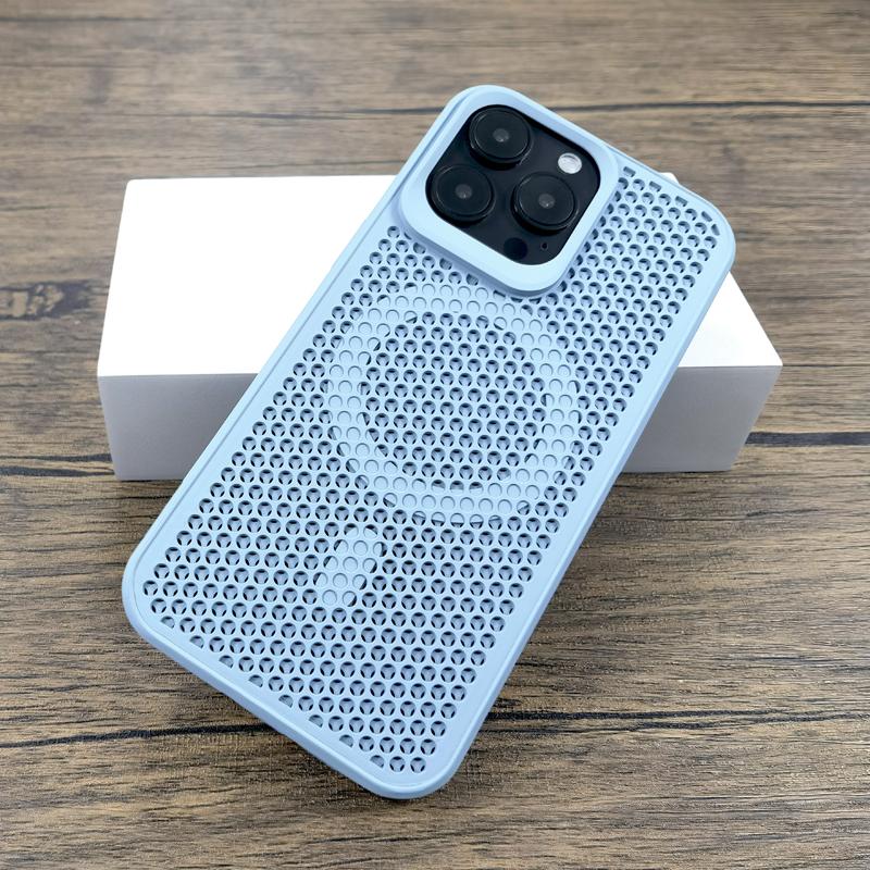 Luxury Dissipate Heat Plastic For Magsafe Magnetic Case For 17 16 15 14 13 12 Pro Max 16Pro 15Pro 14Pro Soft Back Cover