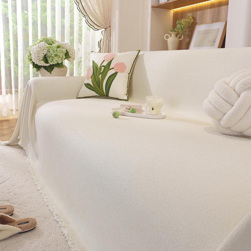 Modern Minimalist Chenille Herringbone Sofa Cover, Four Seasons Non-Slip Blanket