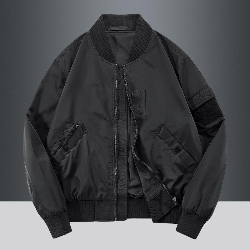American Baseball Uniform with Cotton Jacket Men's Spring and Autumn New Casual Short Jacket Thickened Cotton-padded Jacket Plus Size Spring Thin