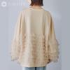 Tulle frill tunic round voluminous loose long office relaxed beautiful elegant fluffy easy to hides pullover, women's sweatshirt, length, neck,