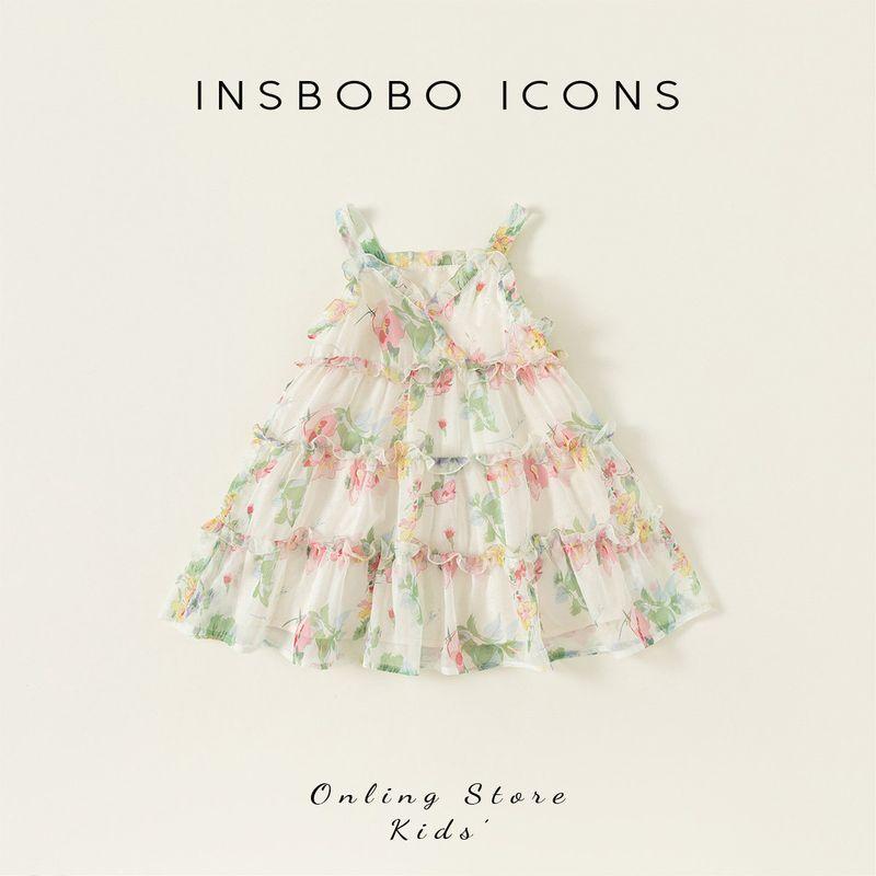 Girl Dress Summer Clothing Kids Children s Clothing 2024 New Arrival Baby Girl Halter Skirt Girl Princess Dress Insbobo Flowers 80