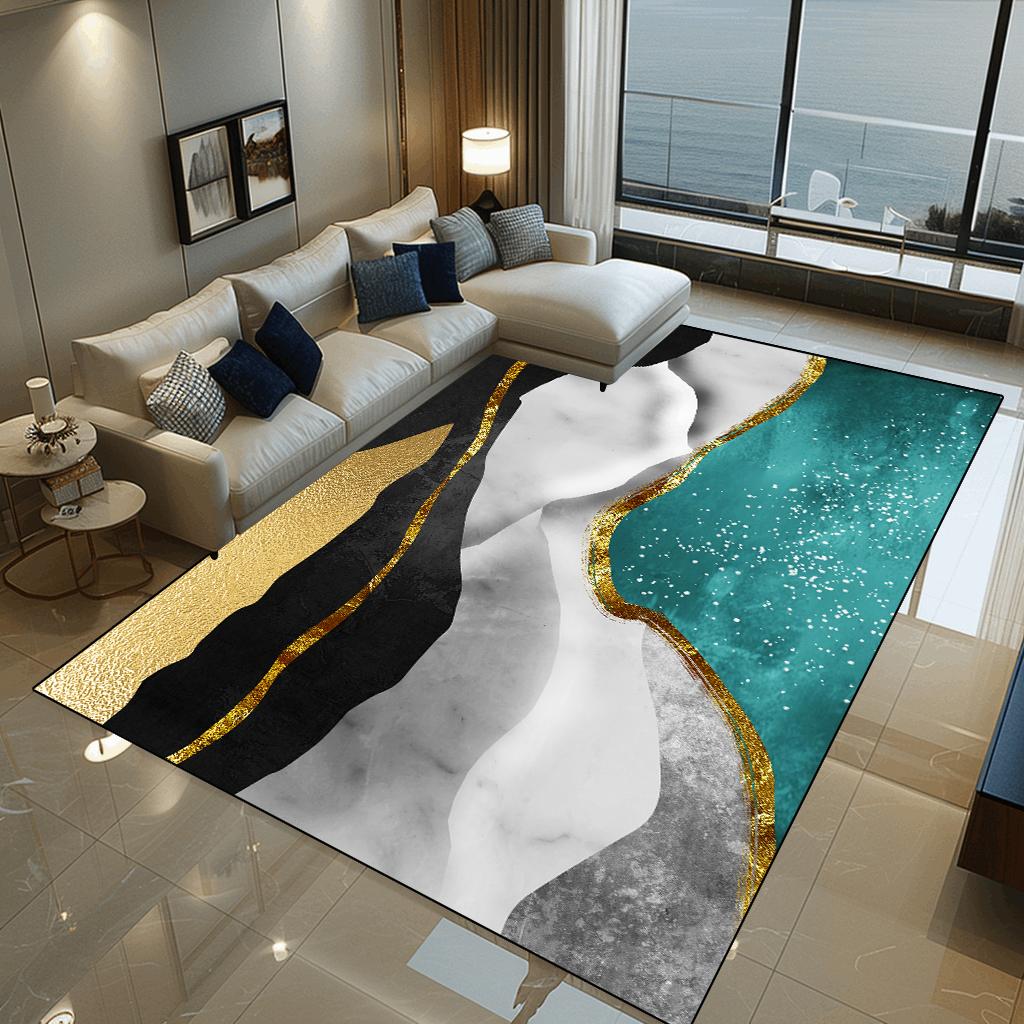 Moderner abstrakter Spritzfarben-Teppich Wohnzimmer Licht Luxus Heimdekor Teppich Rutschfest Schlafzimmer Ankleidezimmer Teppiche Waschbare Fußmatte