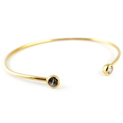 [L0060] - White 'Unique' Gold Plated Bracelet
