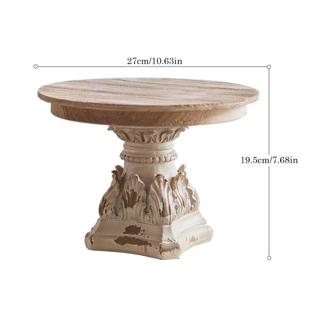 French Wood Tray Multifunction Fruit Tray Wear Resist Vintage Carved Ornament for Wedding Photography Prop Decorations Crafts