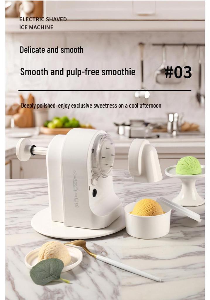 Wireless Automatic Electric Ice Shaver for Home, Milk Tea, Cold Drinks, and Snow Ice