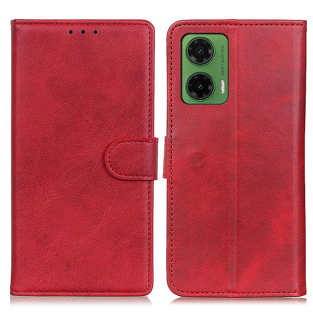 

For Motorola Moto G35 5G Stand Wallet Case Cowhide Texture Leather Phone Cover B