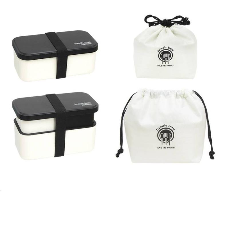 

Adult Bento Box,All-Inone Japanese Stackable Lunch Box With Removable Cutlery Set And Sealing Tape,Microwave And Dishwasher Safe black