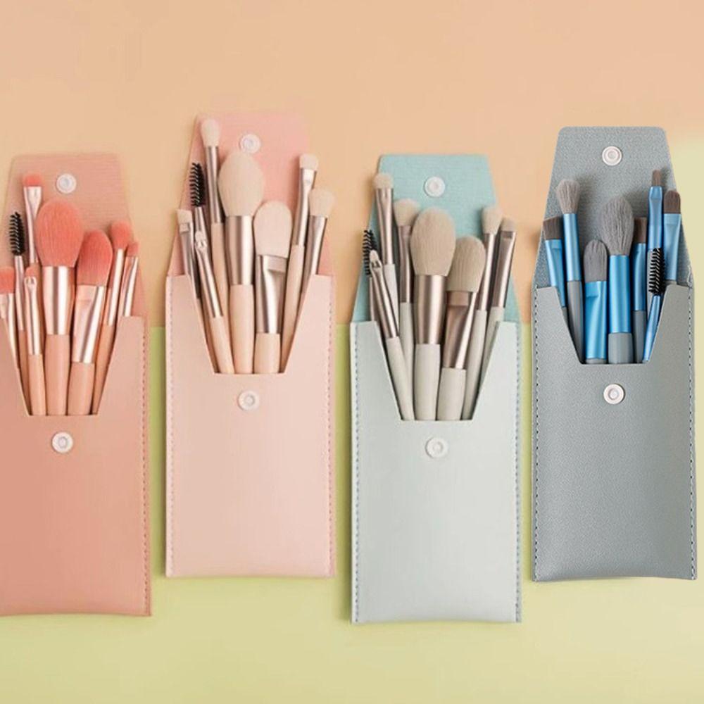Set of 8 Soft Bristle Makeup Tools With Bag Foundation Brush Eyeshadow Brush Makeup Beginners