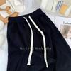 Women's Cream Cashmere Wide-Leg Knit Pants - High Waist, Floor-Length, Solid Color, Autumn/Winter