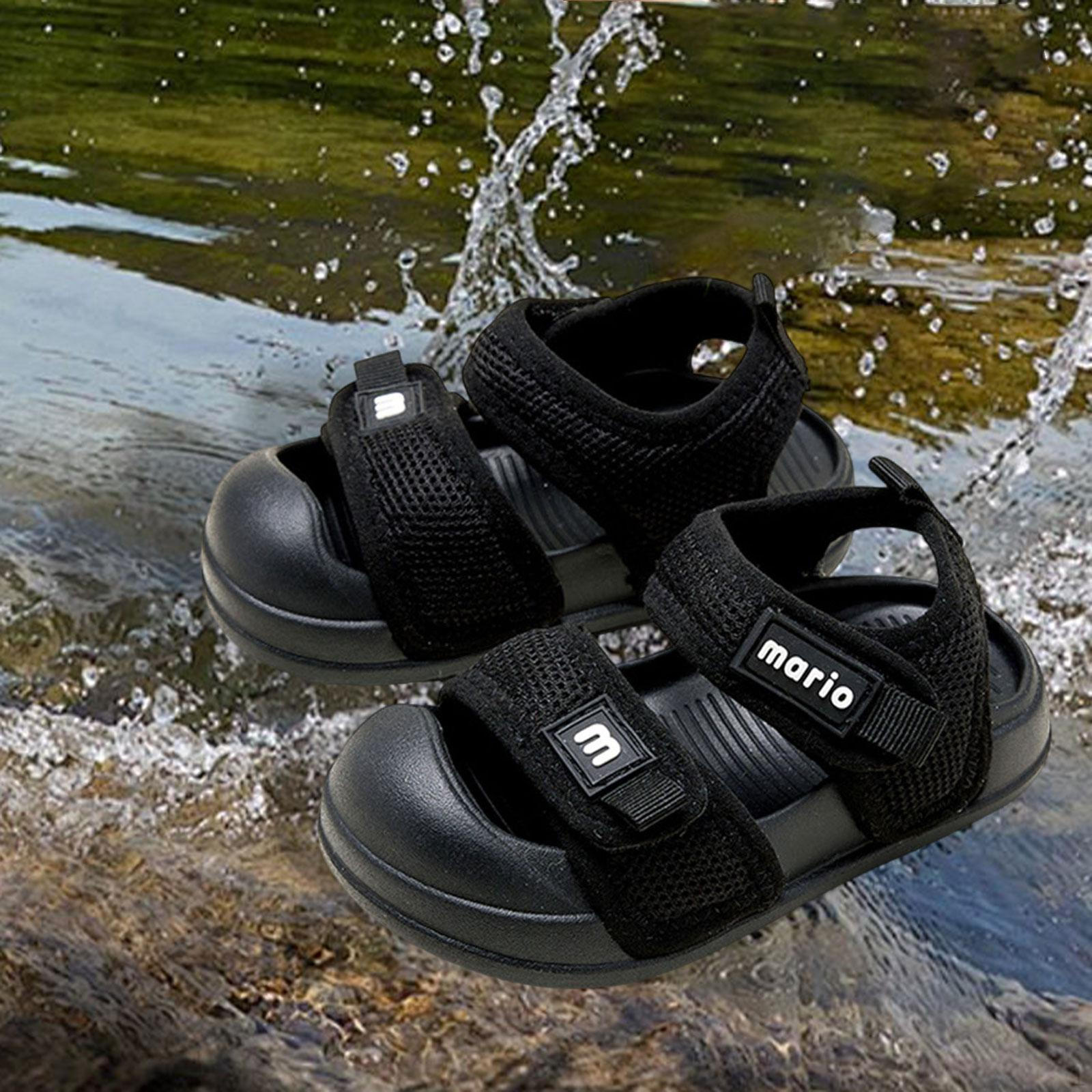 

Athletic Beach Sandals for Kids with Closed Toe Design Summer Use 3-6 Years black 150 size