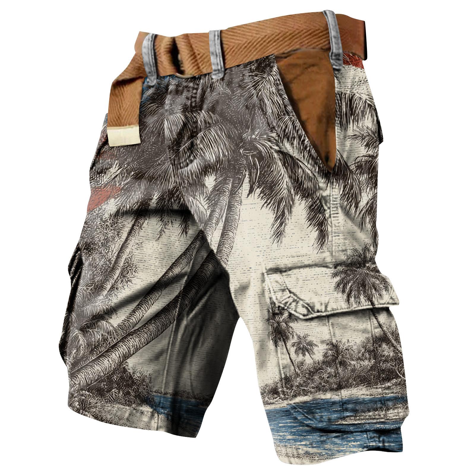 

Мужские рабочие шорты с принтом Дня независимости и несколькими карманами XXL