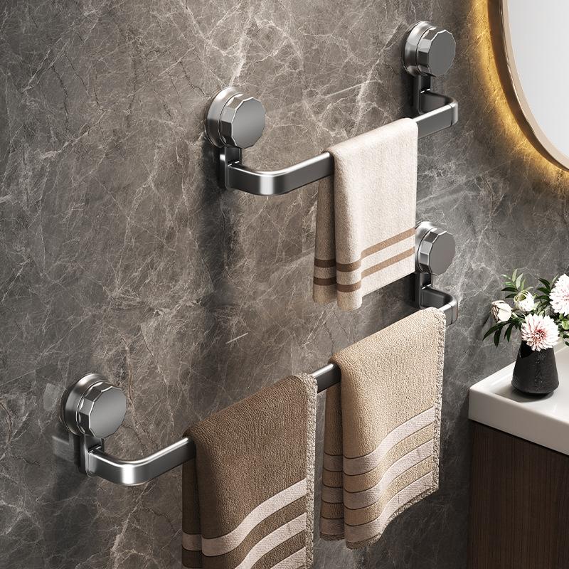 No punching suction cup towel bar easy to install toilet wall hanging rack bathroom towel hanging bar toilet storage