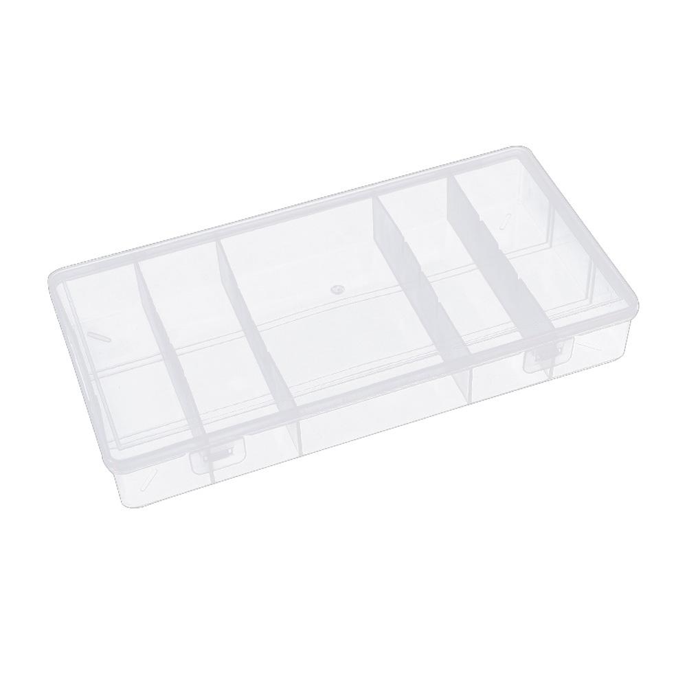 

Transparent 5 Grid Storage Box With Lid Classification Small Hardware Tools Arrangement Case Glue Makeup Container Organizer чистый